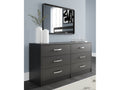 Finch Black Six Drawer Dresser