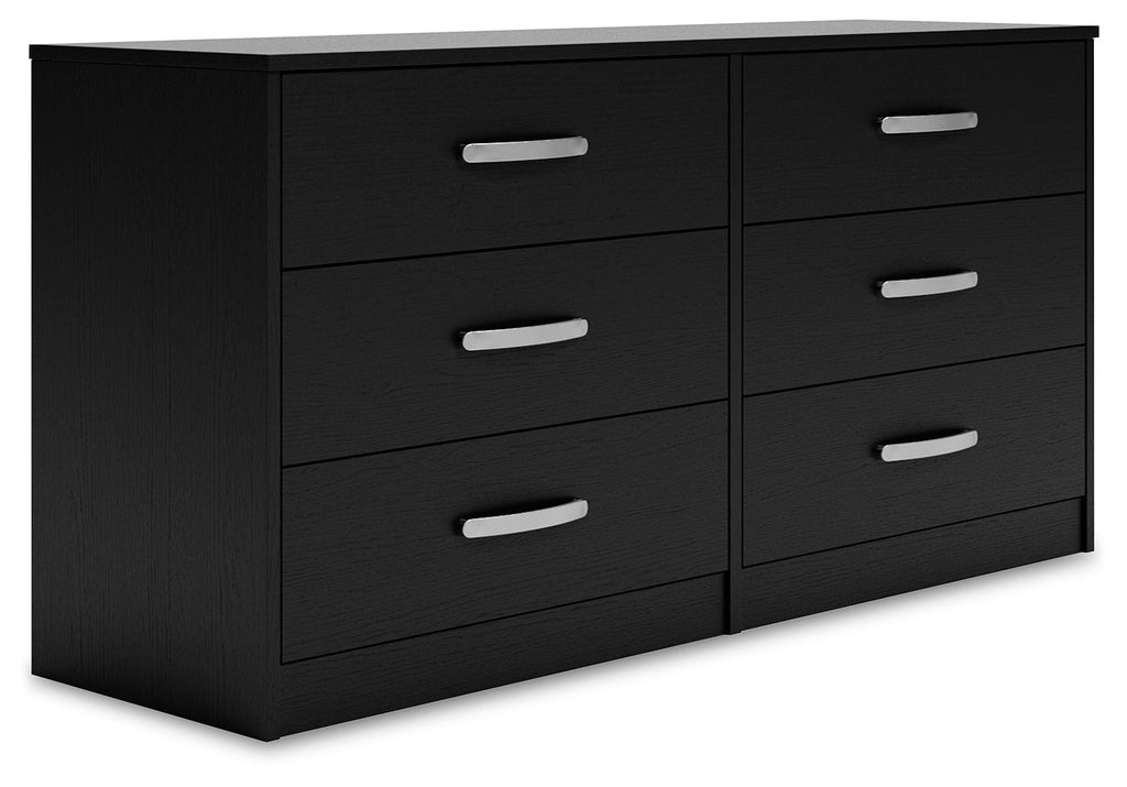 Finch Black Six Drawer Dresser