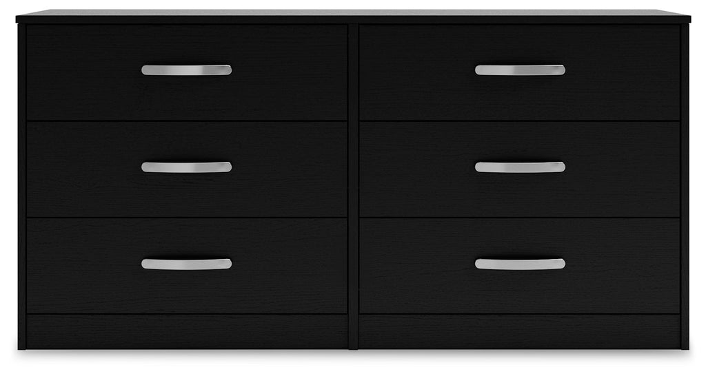 Finch Black Six Drawer Dresser