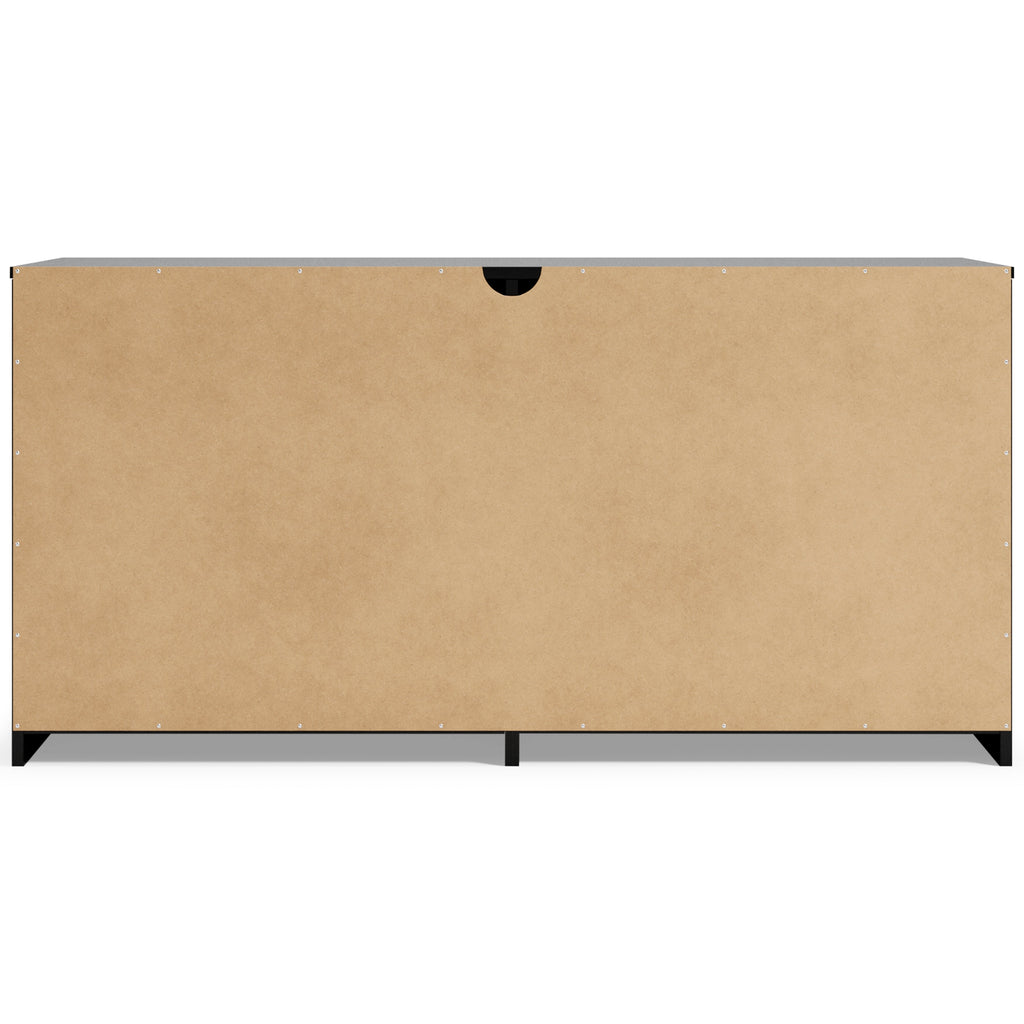Finch Black Six Drawer Wide Dresser