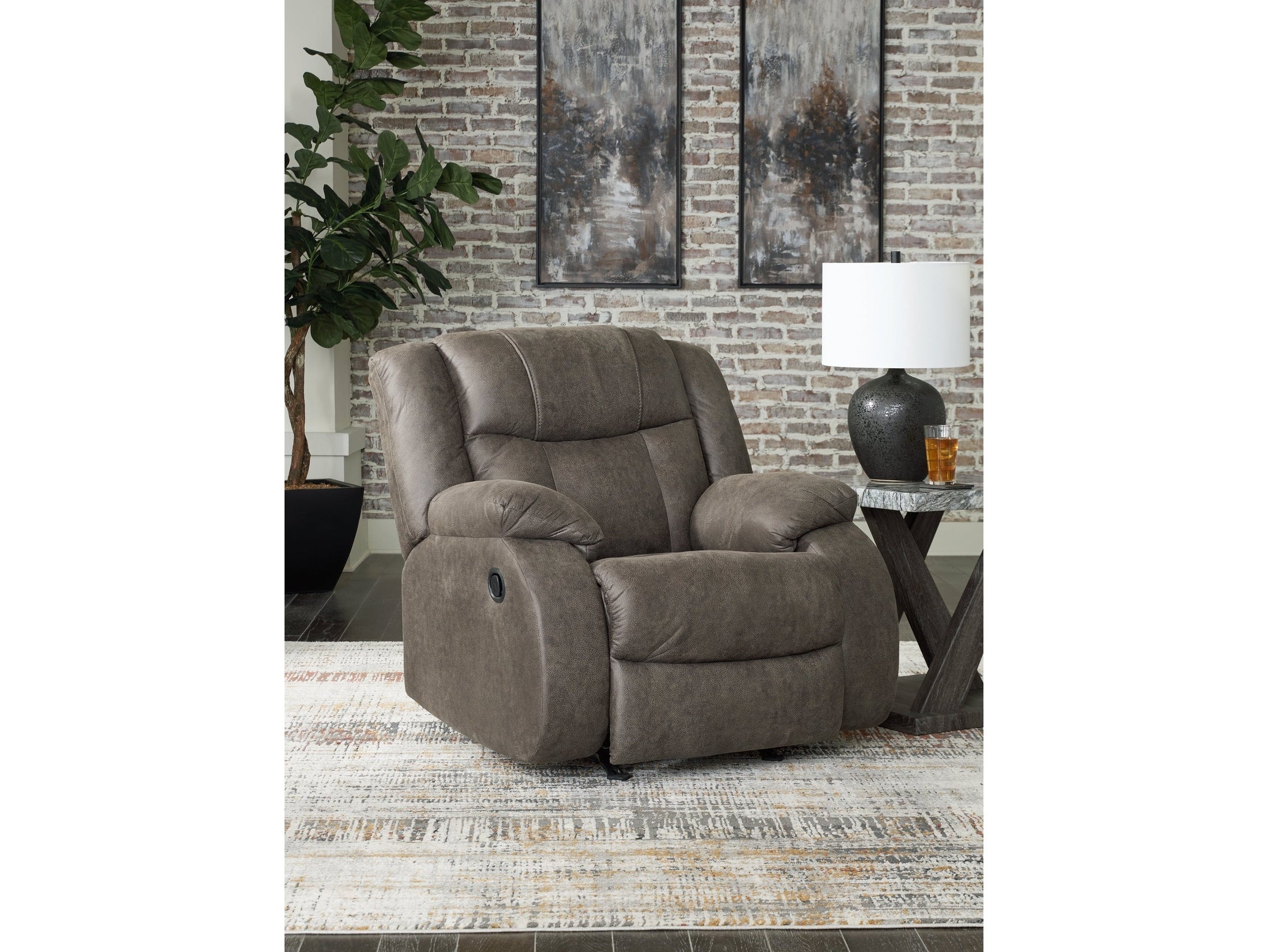 First Base Gunmetal Recliner
