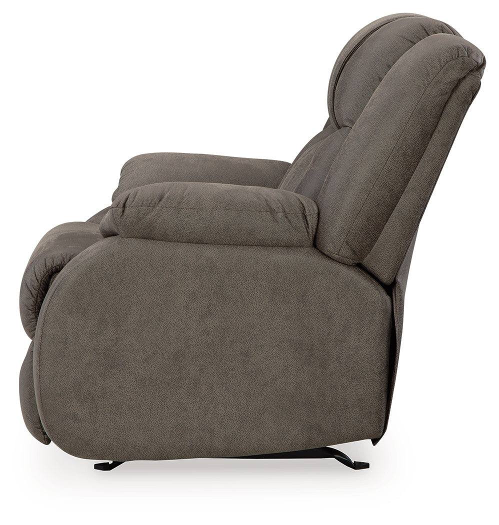 First Base Gunmetal Reclining Loveseat and Recliner