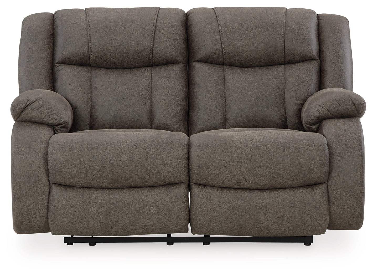 First Base Gunmetal Reclining Loveseat and Recliner