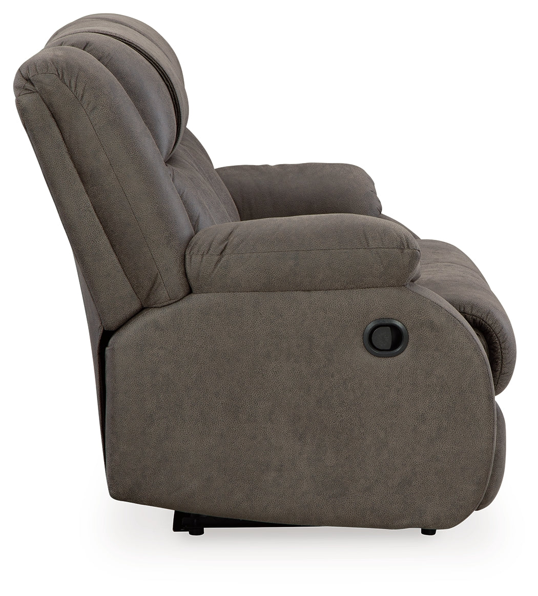 First Base Gunmetal Reclining Loveseat and Recliner