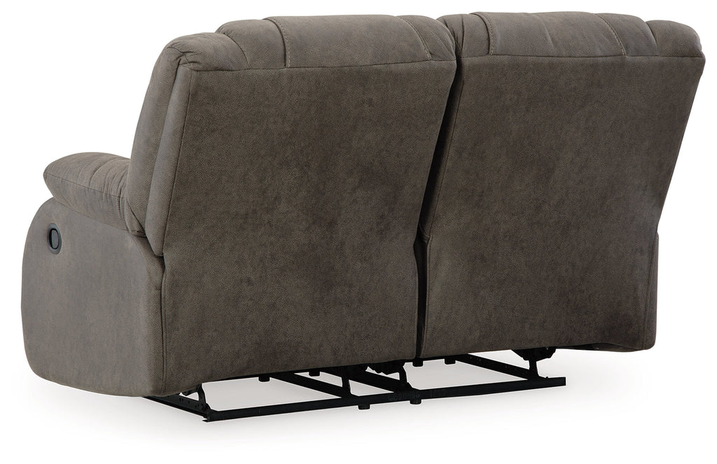 First Base Gunmetal Reclining Loveseat and Recliner