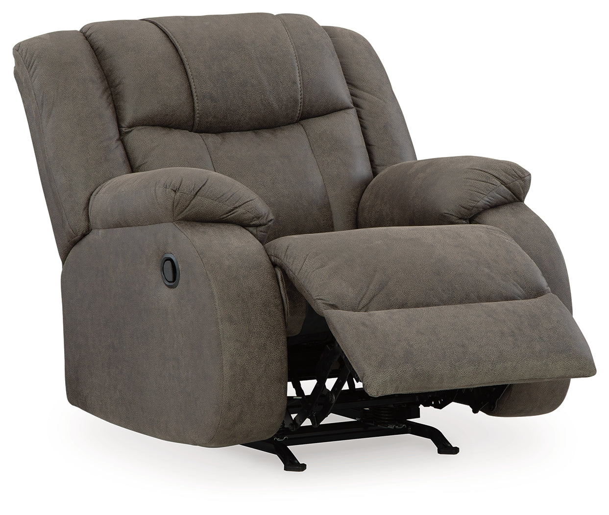 First Base Gunmetal Reclining Sofa and Recliner