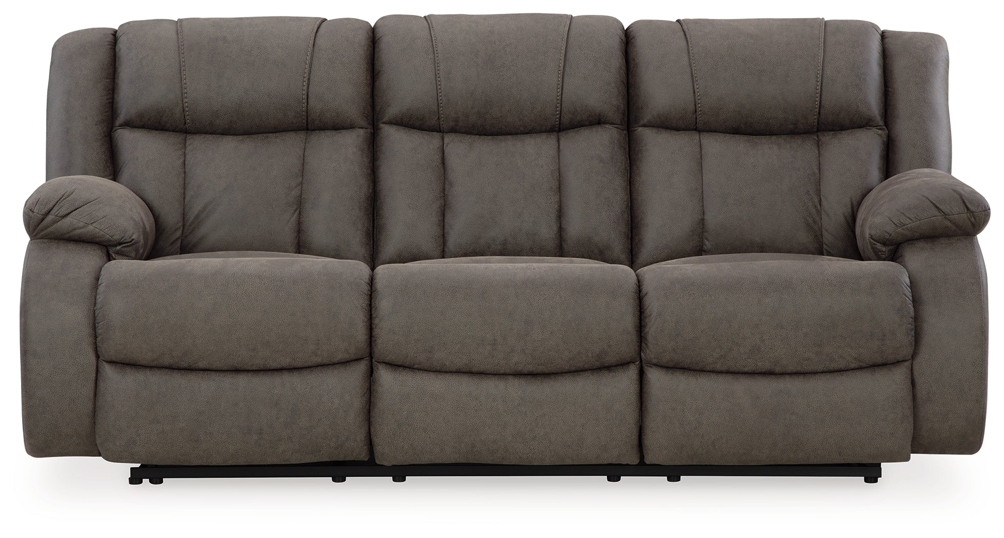 First Base Gunmetal Reclining Sofa and Recliner
