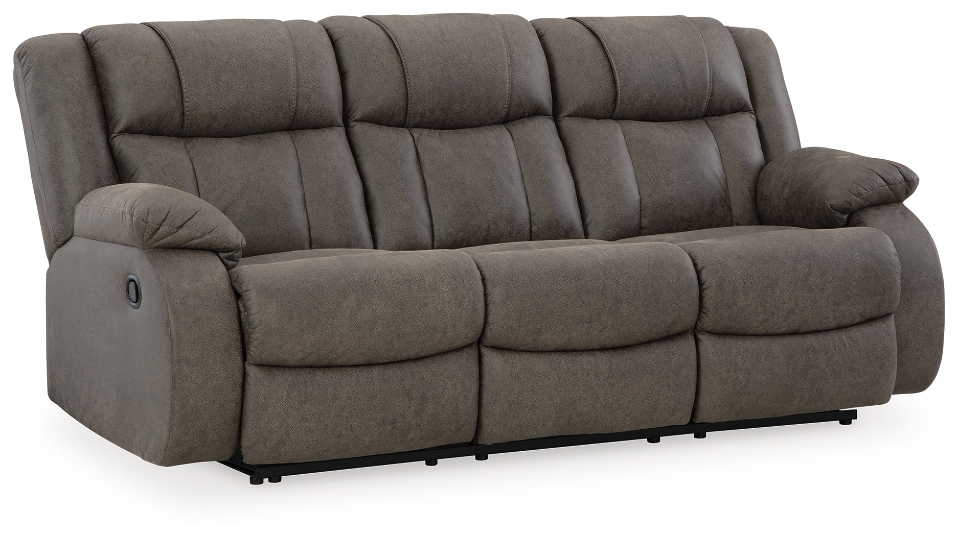 First Base Gunmetal Reclining Sofa and Recliner