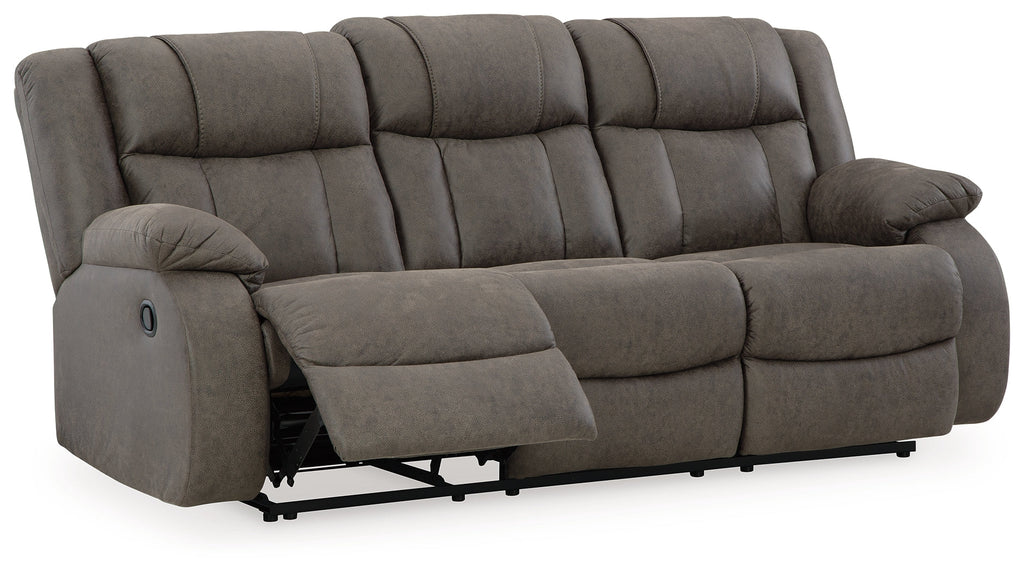 First Base Gunmetal Reclining Sofa and Recliner