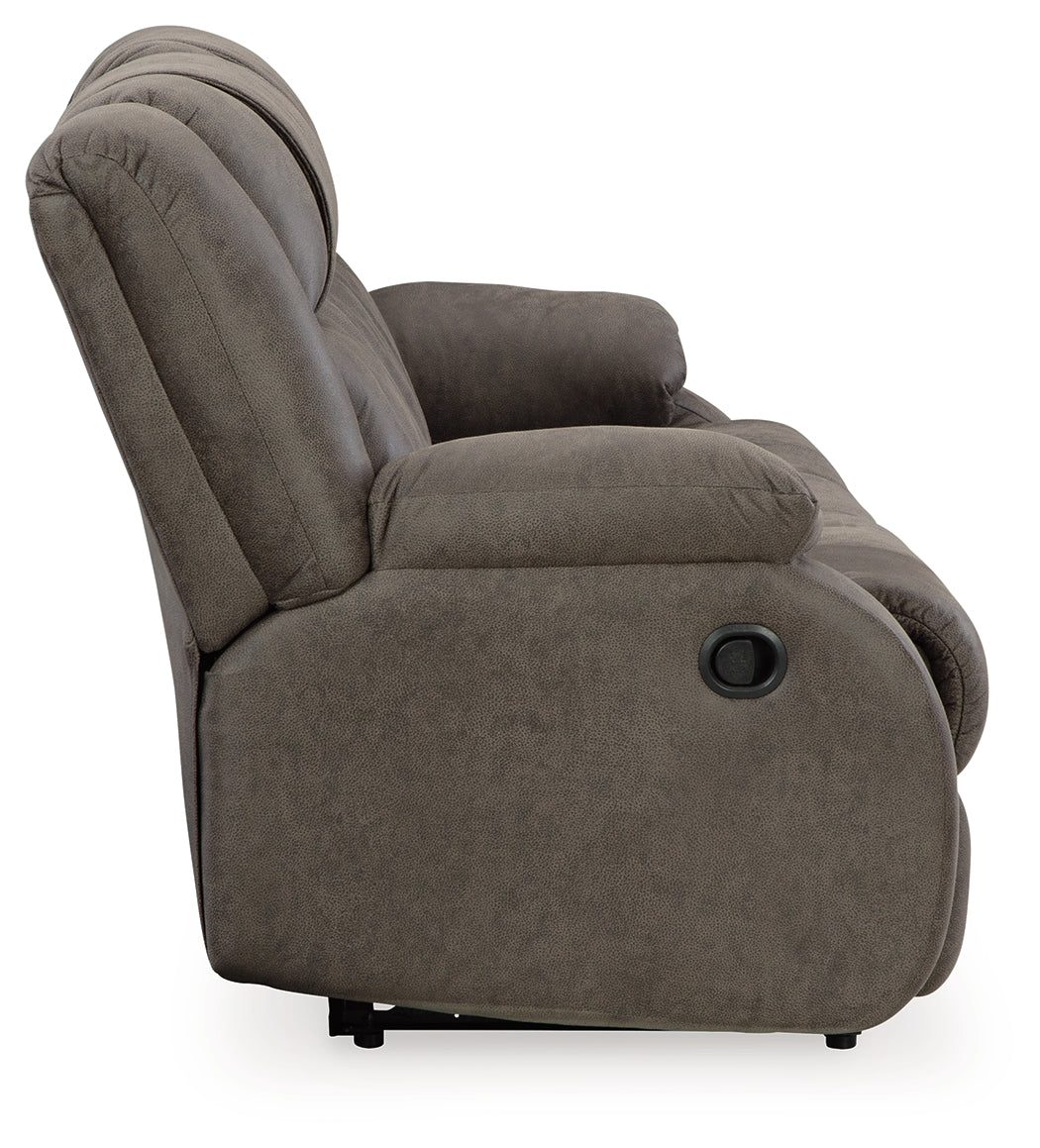 First Base Gunmetal Reclining Sofa and Recliner
