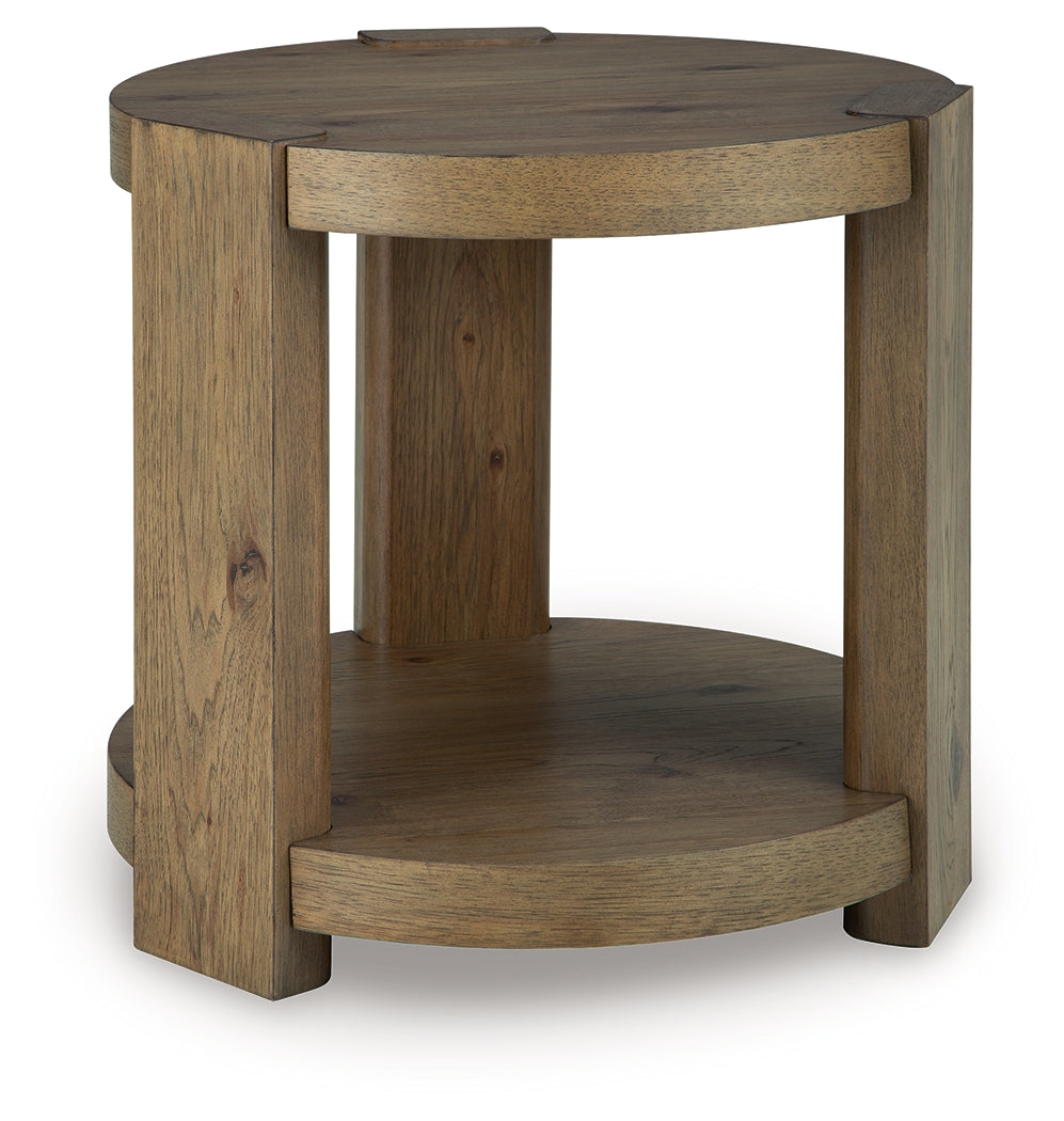 Flangren Light Brown End Table