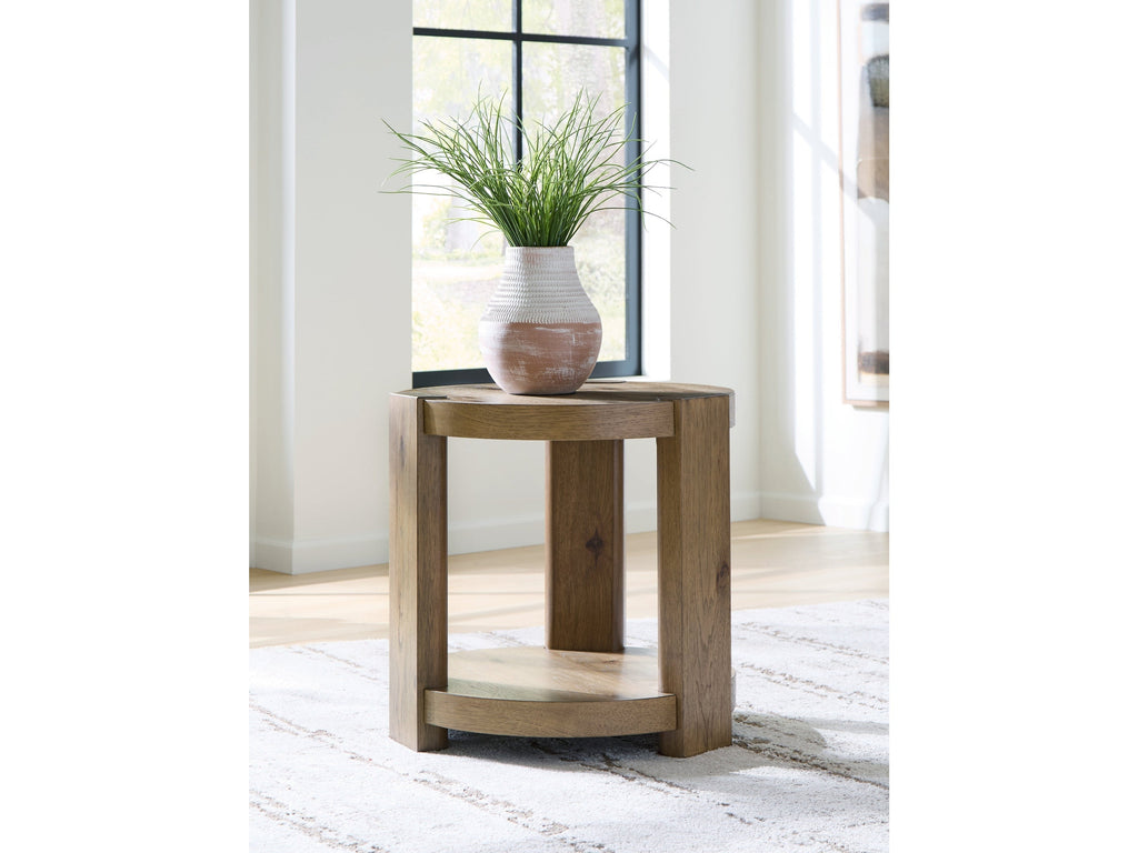 Flangren Light Brown End Table