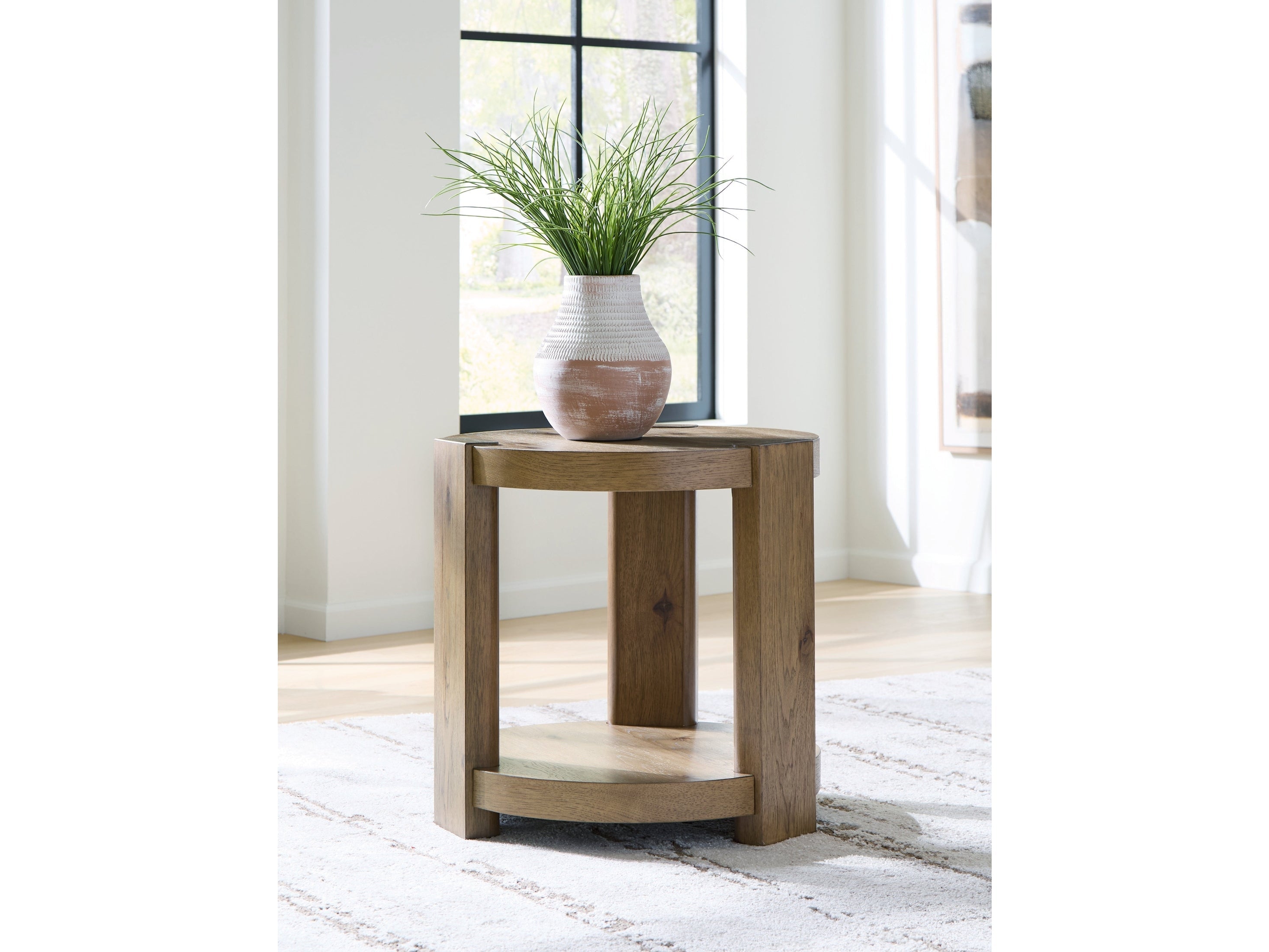 Flangren Light Brown End Table