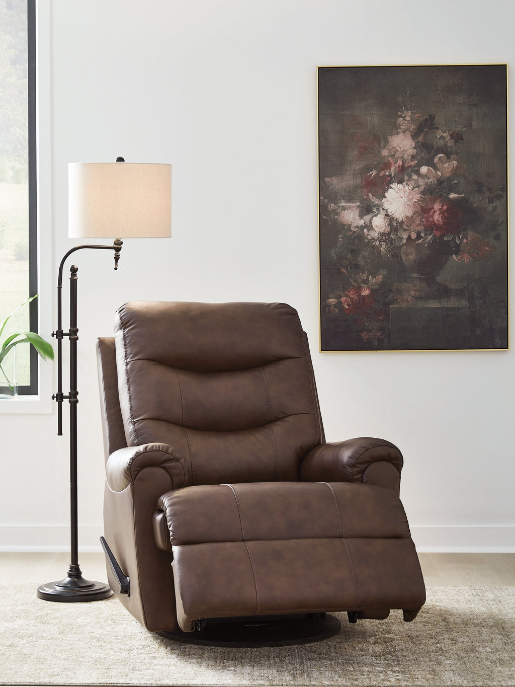Flynwood Espresso Swivel Glider Recliner