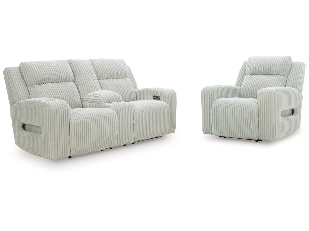 Forest Lake Alloy Power Reclining Loveseat and Power Recliner