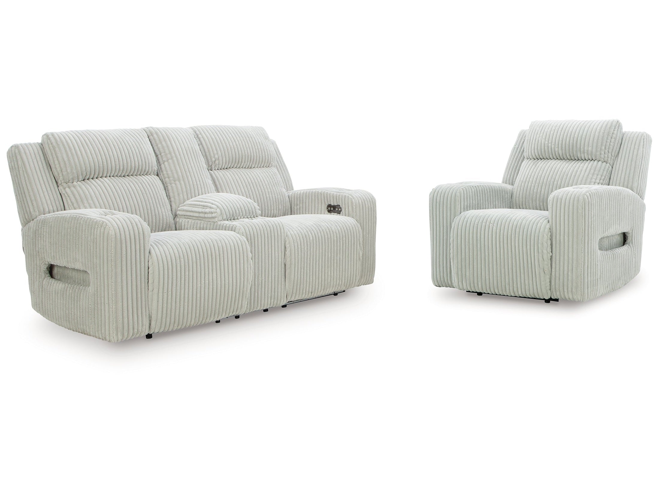 Forest Lake Alloy Power Reclining Loveseat and Power Recliner