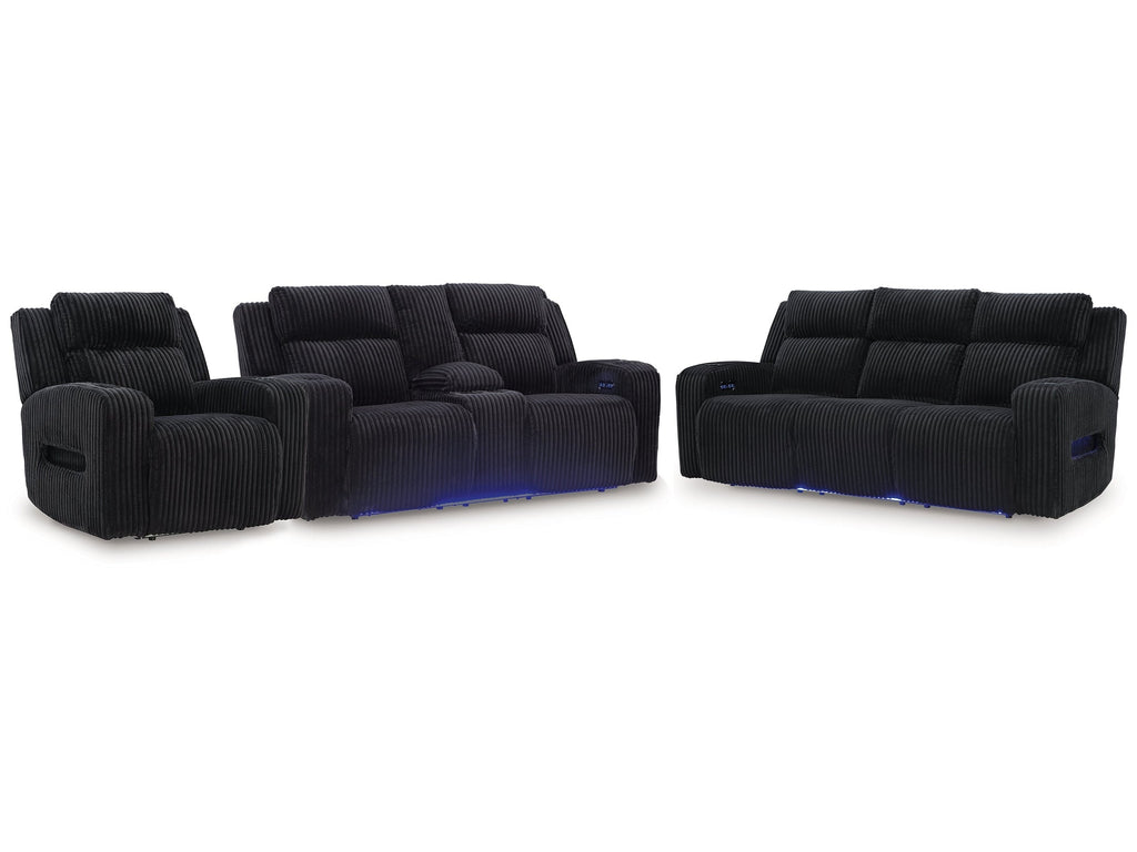 Forest Lake Black Power Reclining Sofa, Loveseat and Recliner