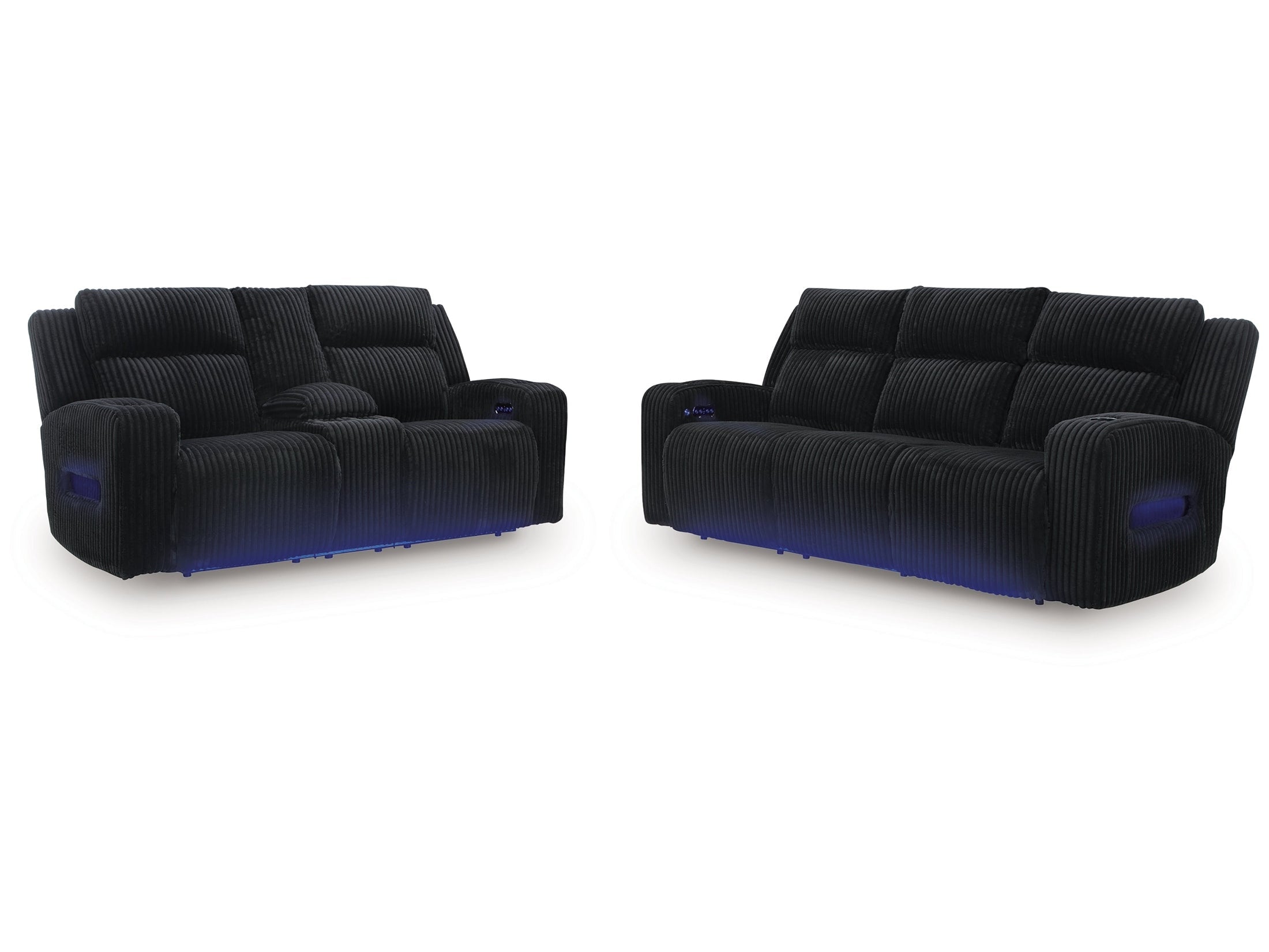 Forest Lake Black Power Reclining Sofa and Loveseat