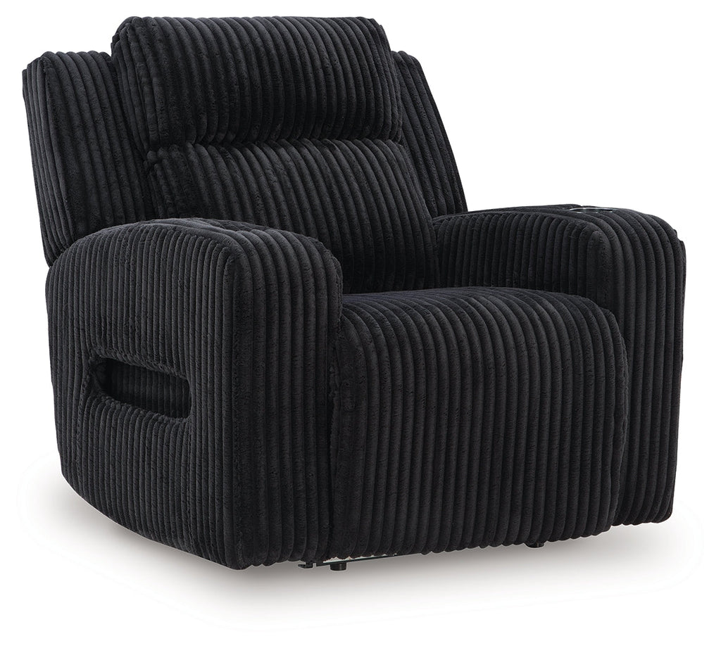 Forest Lake Black Power Reclining Sofa and Power Recliner