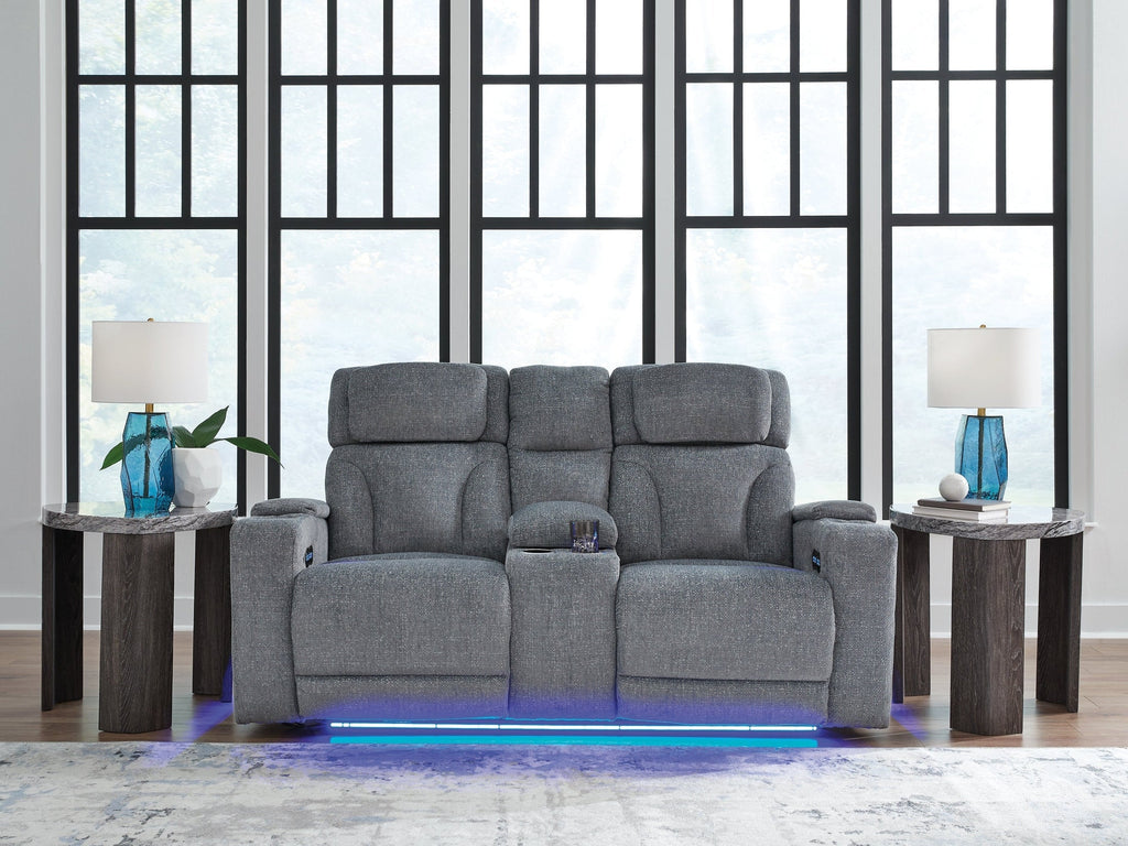 Forest Lake Steel Performance Fabric Dual Power Reclining Loveseat