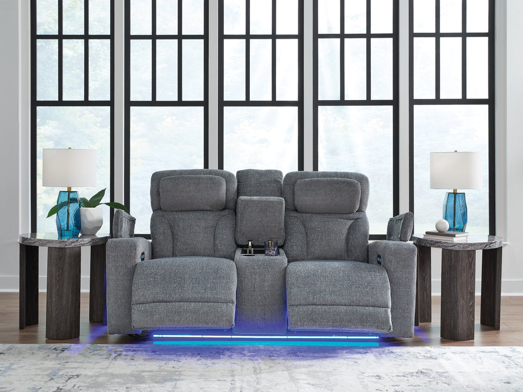 Forest Lake Steel Performance Fabric Dual Power Reclining Loveseat