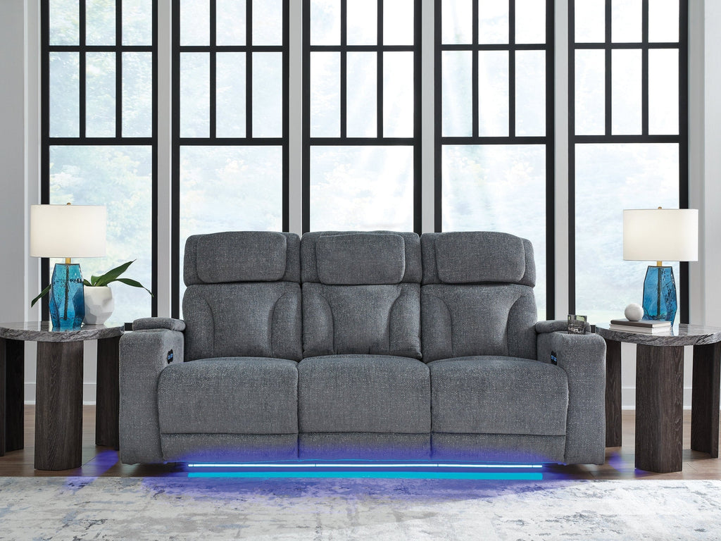 Forest Lake Steel Performance Fabric Dual Power Reclining Sofa