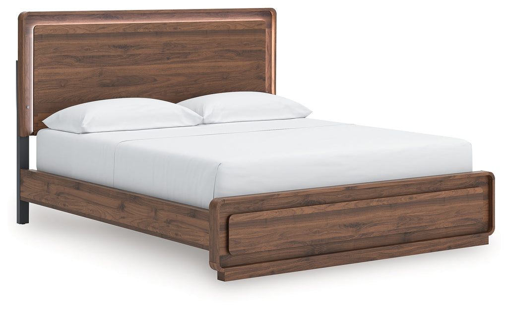 Fortlorn Walnut Brown California King Panel Bed