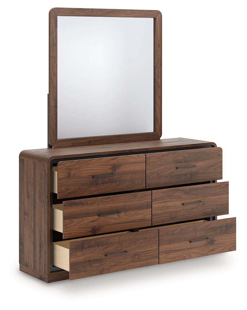 Fortlorn Walnut Brown Dresser and Mirror