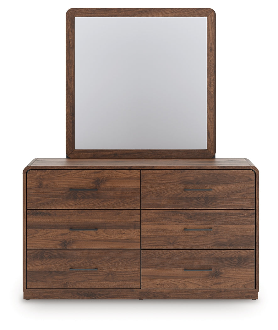 Fortlorn Walnut Brown Dresser and Mirror