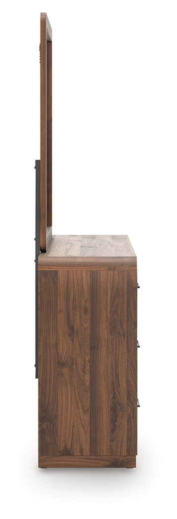 Fortlorn Walnut Brown Dresser and Mirror
