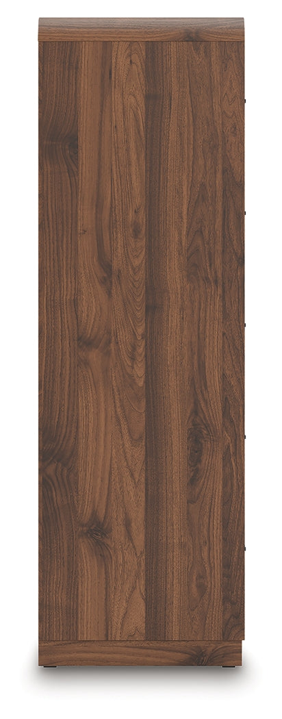 Fortlorn Walnut Brown Five Drawer Chest