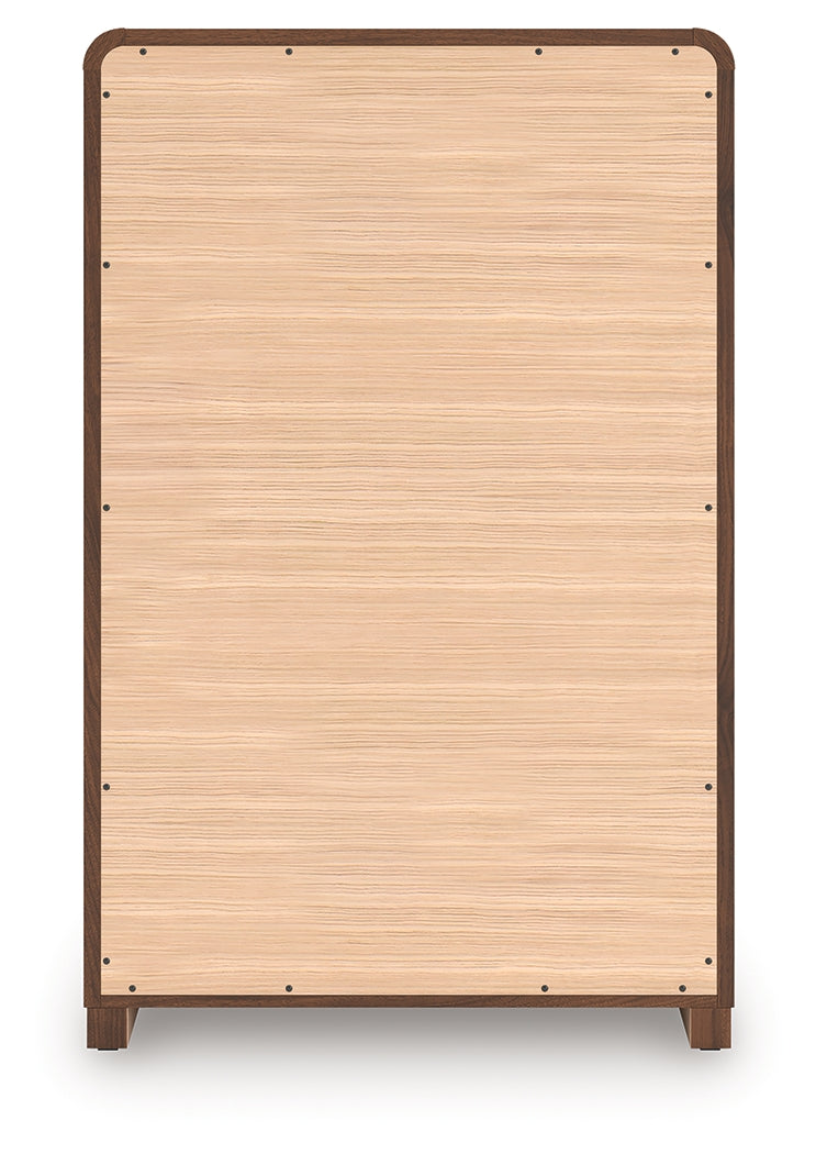 Fortlorn Walnut Brown Five Drawer Chest