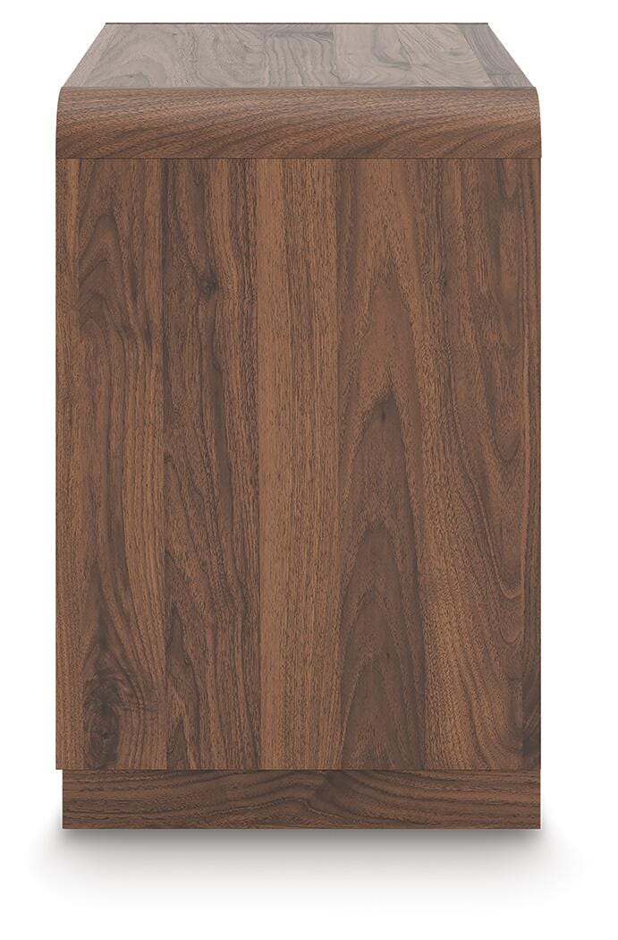 Fortlorn Brown King Panel Bed, Dresser, Mirror and Nightstand, Walnut