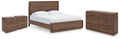 Fortlorn Walnut Brown King Panel Bed, Dresser and 2 Nightstands
