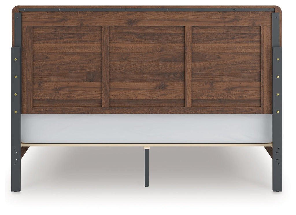 Fortlorn Walnut Brown King Panel Bed, Dresser and 2 Nightstands