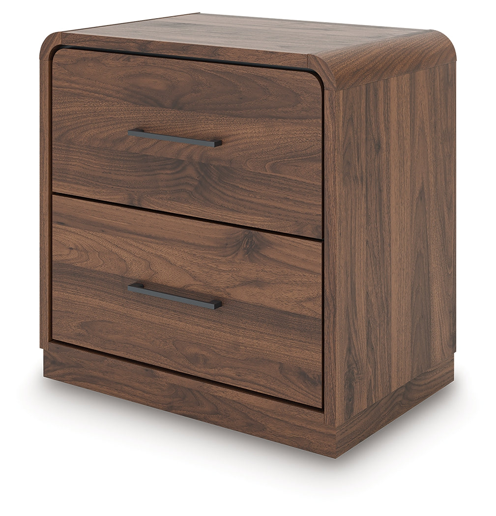 Fortlorn Walnut Brown King Panel Bed, Dresser and 2 Nightstands
