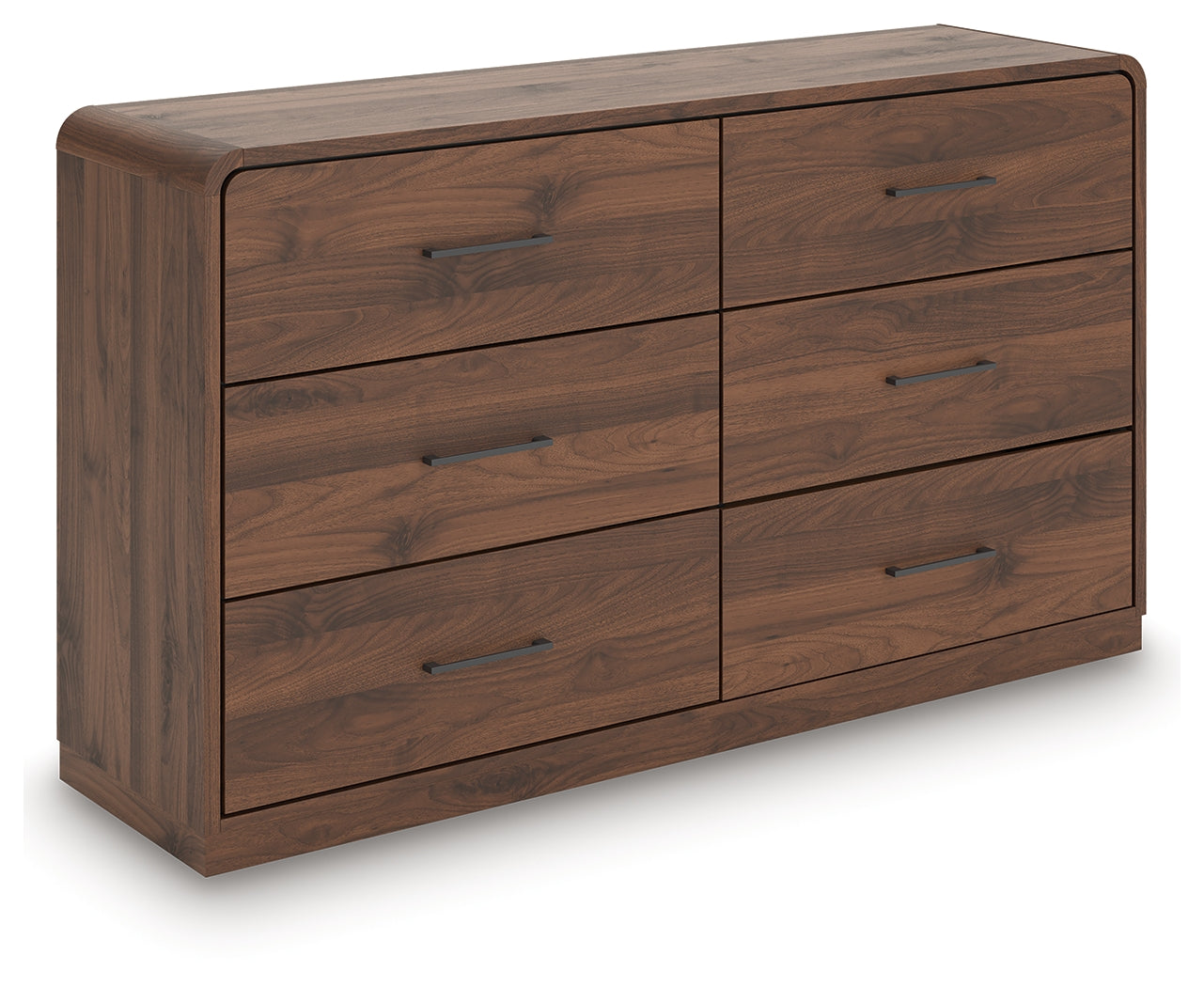 Fortlorn Walnut Brown King Panel Bed, Dresser and Nightstand