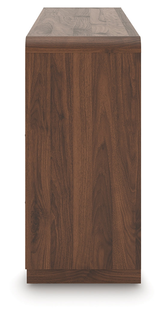 Fortlorn Walnut Brown King Panel Bed, Dresser and Nightstand