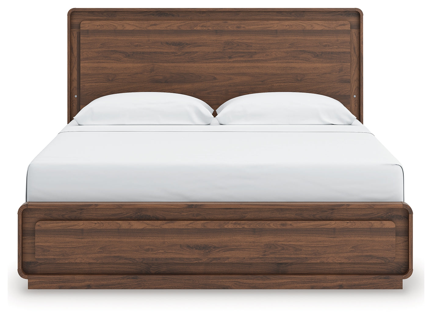 Fortlorn Walnut Brown King Panel Bed, Dresser and Nightstand