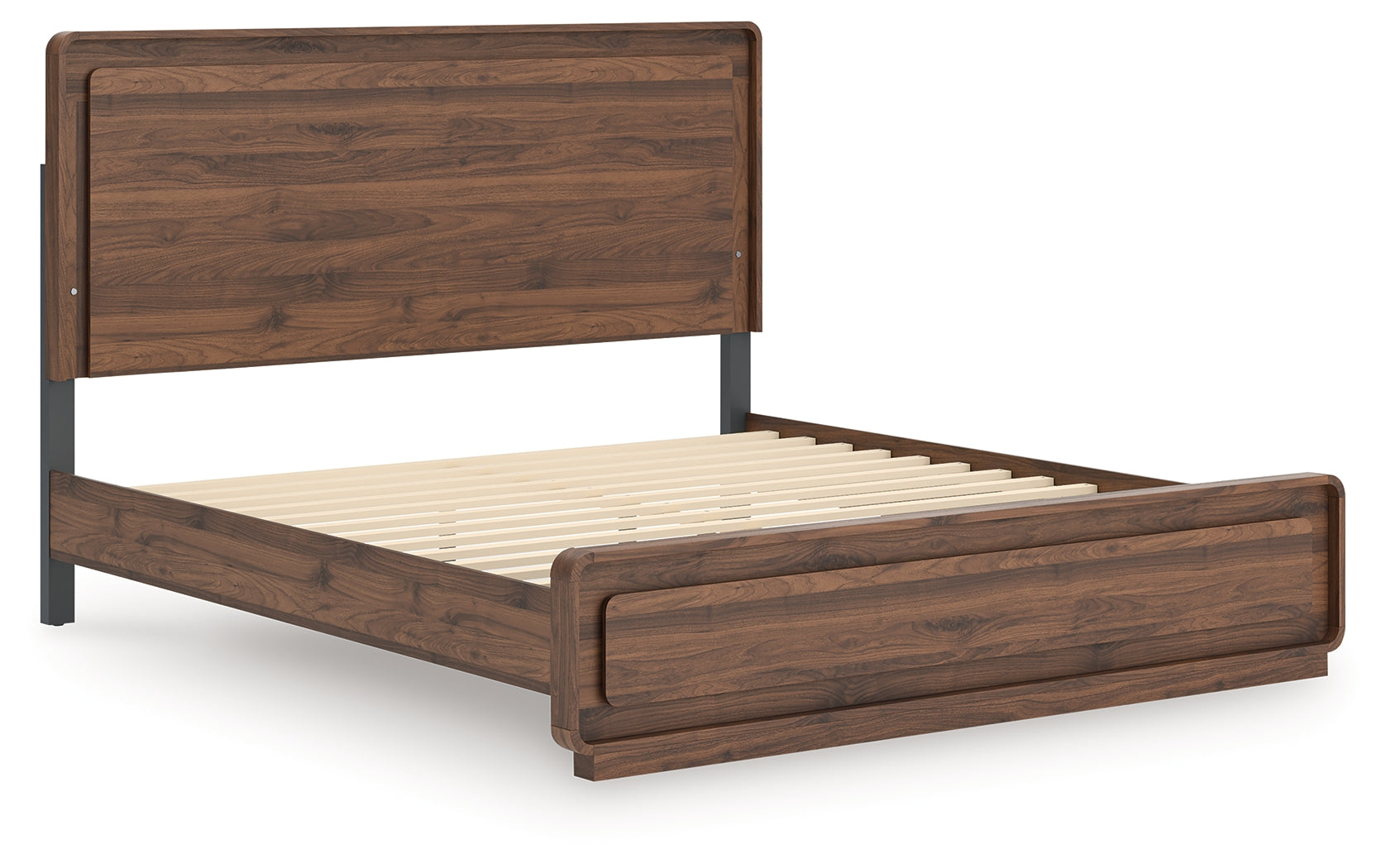 Fortlorn Walnut Brown King Panel Bed, Dresser and Nightstand
