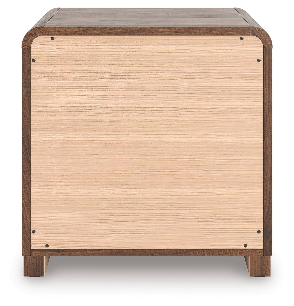 Fortlorn Walnut Brown King Panel Bed, Dresser and Nightstand