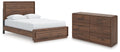 Fortlorn Walnut Brown Queen Panel Bed and Dresser