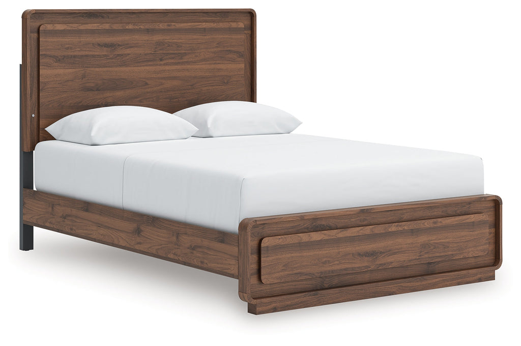 Fortlorn Walnut Brown Queen Panel Bed and Dresser