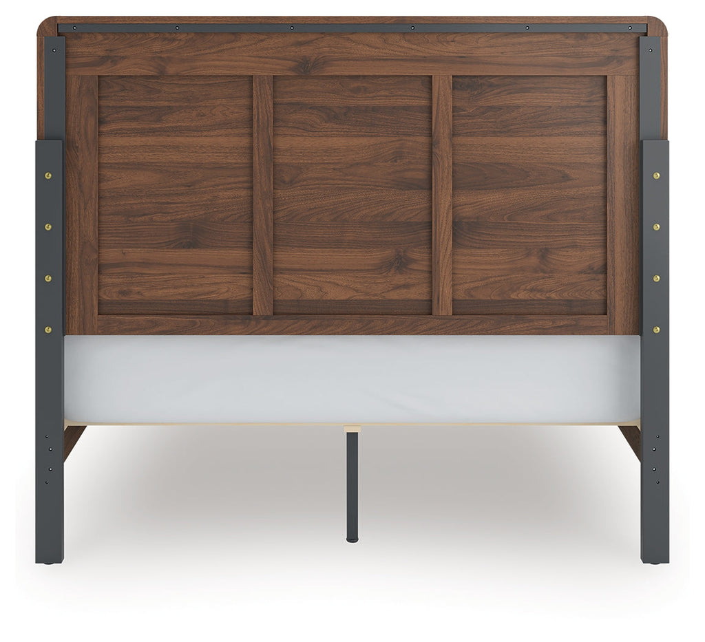 Fortlorn Walnut Brown Queen Panel Bed and Dresser