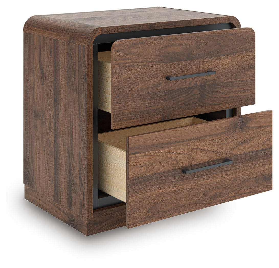 Fortlorn Walnut Brown Two Drawer Nightstand