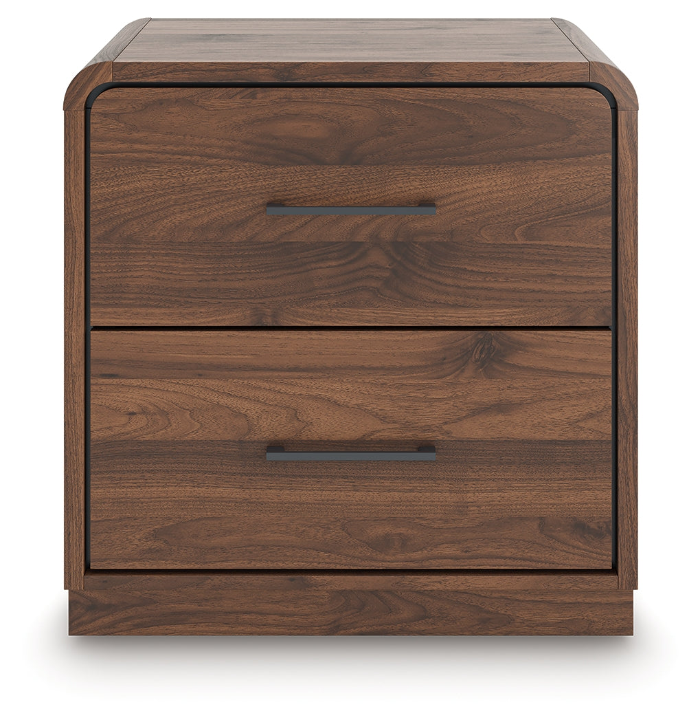 Fortlorn Walnut Brown Two Drawer Nightstand