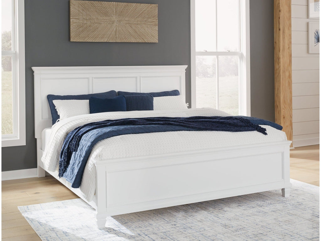 Fortman White King Panel Bed