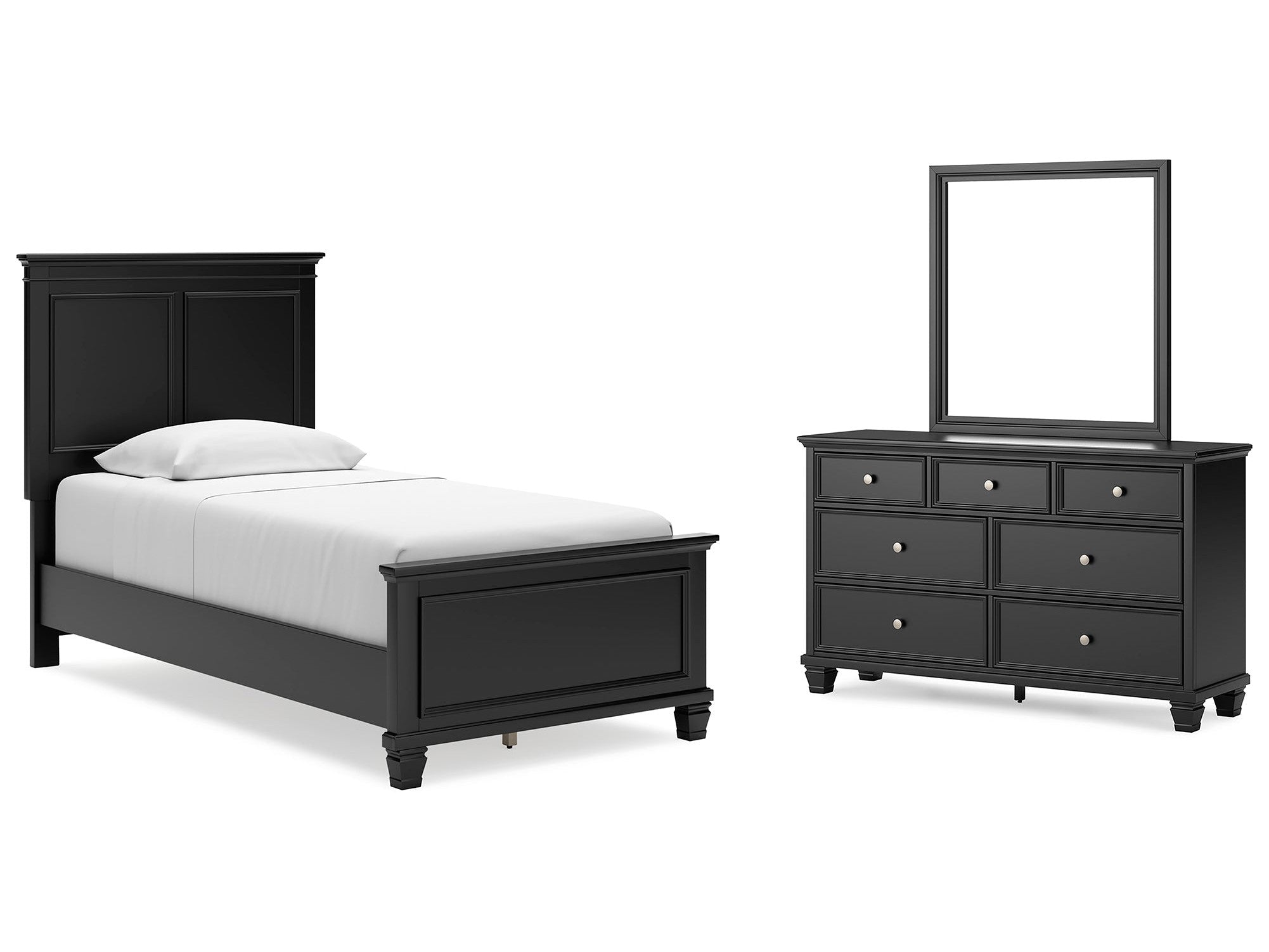 Lanolee Twin Panel Bedroom Set with Dresser and Mirror