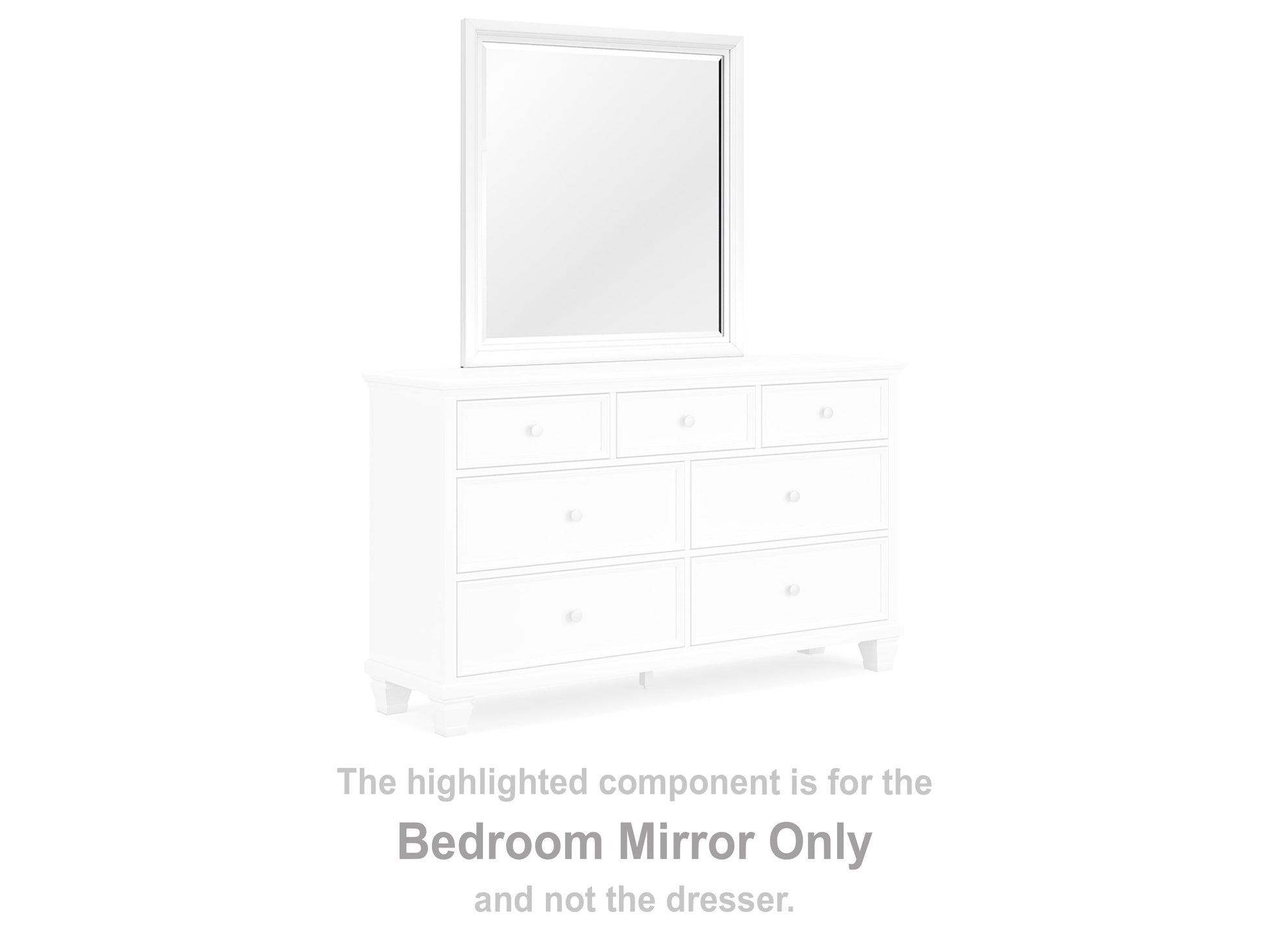 Fortman White Bedroom Mirror