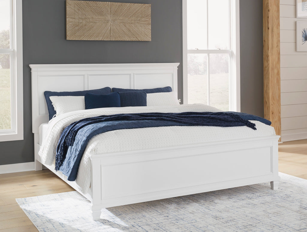 Fortman California King Panel 6 Pc Bedroom Set w/ 2 Nightstands, White